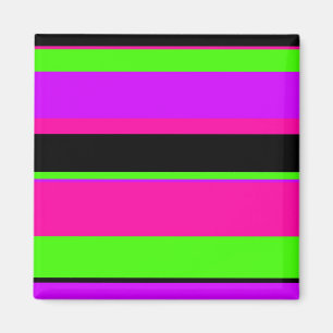 Hot Pink and Purple Tonal Stripes Modern Design Magnet
