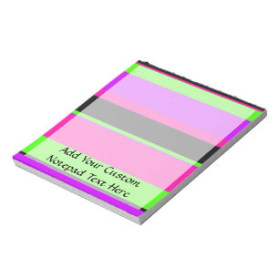 Hot Pink and Purple Tonal Stripes Modern Design Notepad