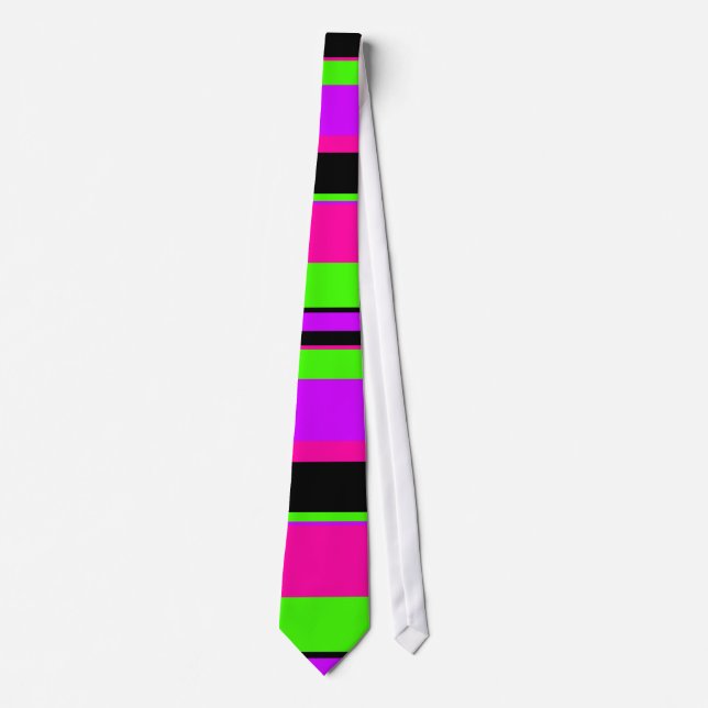 Hot Pink and Purple Tonal Stripes Modern Design Tie (Front)