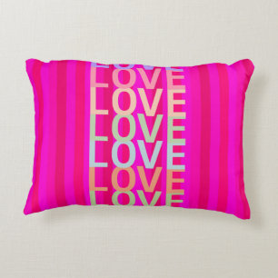 Hot Pink and Red "LOVE" Decorative Cushion