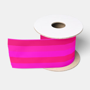 Hot Pink and Red Stripes Satin Ribbon