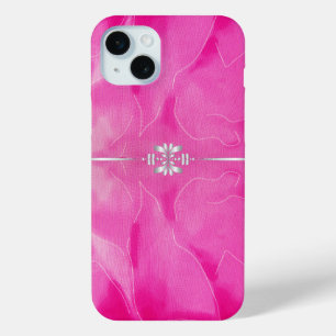 Hot Pink and Silver iPhone 15 Mini Case