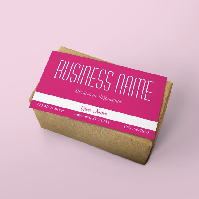 Hot Pink and White Business Card (Creator Uploaded)