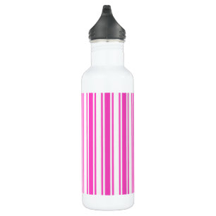 Hot pink and white candy stripes 710 ml water bottle