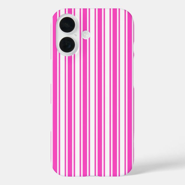 Hot pink and white candy stripes Case-Mate iPhone case (Back)