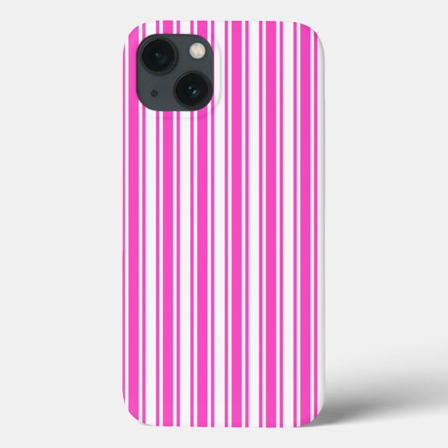 Hot pink and white candy stripes Case-Mate iPhone  Case (Back)