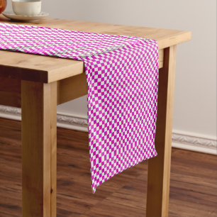 Hot Pink and White Chequered Table Runner