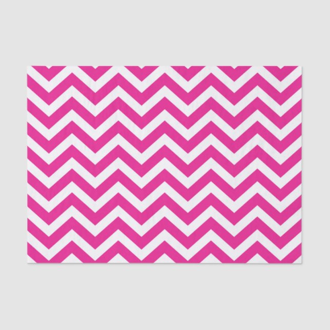 Hot Pink and White Chevron Pattern Tissue Paper (Front)