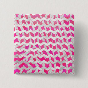 Hot Pink and White Chevron Zebra 15 Cm Square Badge
