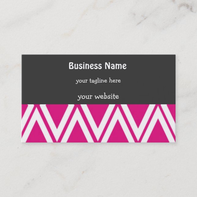 Hot Pink and White Diamonds Business Card (Front)