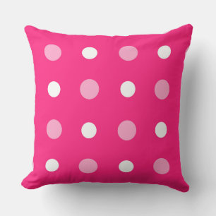 Hot pink and white dots cushion