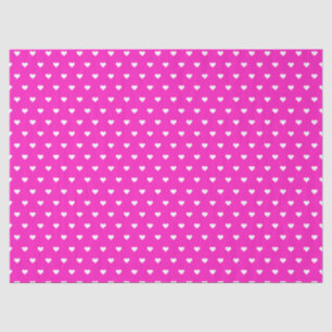 Hot Pink and White Hearts   Custom Tissue Paper