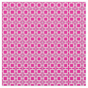 Hot Pink and White Lattice Pattern Fabric
