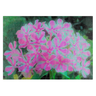 Hot Pink and White Peppermint Twist Garden Phlox Cutting Board