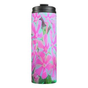 Hot Pink and White Peppermint Twist Garden Phlox Thermal Tumbler
