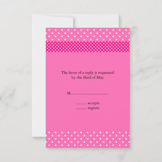 Hot Pink and White Polka Dot RSVP (Front)