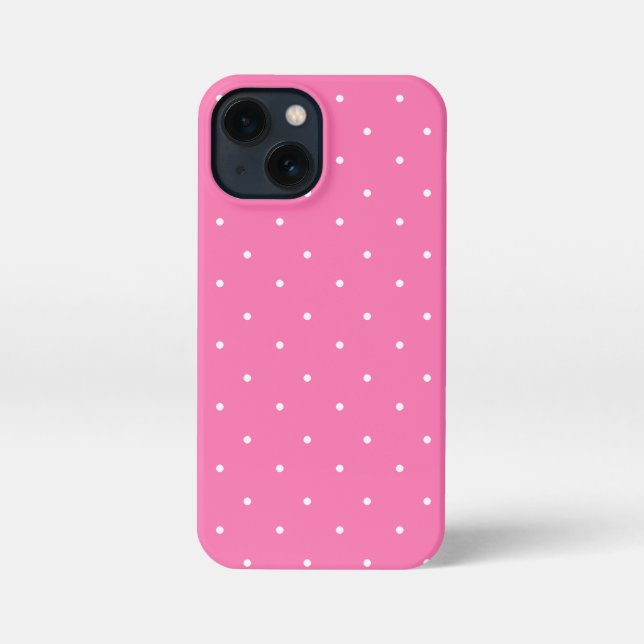Hot Pink and White Polka Dots  iPhone Case (Back)