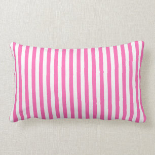 Hot Pink and White Stripes Lumbar Cushion