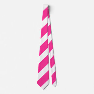 Hot Pink and White Stripes Tie