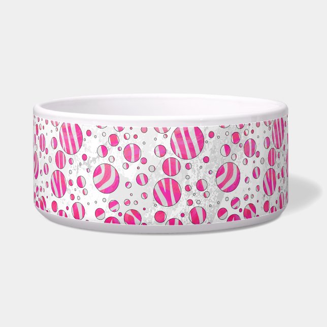 Hot Pink and White Zebra Polka Dots (Right)