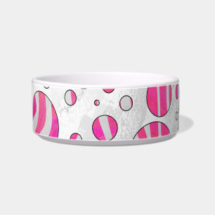 Hot Pink and White Zebra Polka Dots Bowl