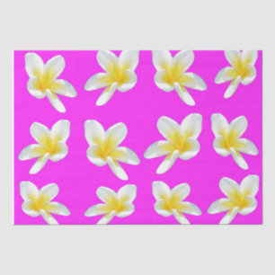 Hot Pink And Yellow Frangipani Pattern, Tissue Paper