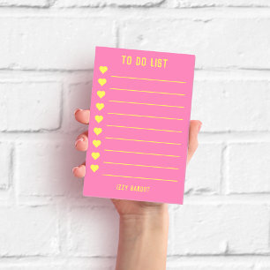 Hot Pink and Yellow To-Do List Post-it Notes