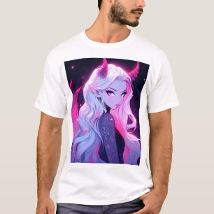 Hot Pink Anime Girl Succubus Koakuma Little Devil T-Shirt