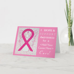 Hot Pink Awareness Ribbon Angel Cause Cards