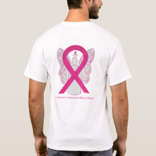 Hot Pink Awareness Ribbon Angel Custom Shirts