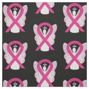 Hot Pink Awareness Ribbon Angel Material Fabric