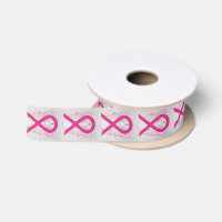 Hot Pink Awareness Ribbon Angel Wrapping Ribbon