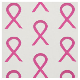 Hot Pink Awareness Ribbon Custom Fabric Material