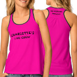 Hot Pink Bachelorette Personalised Name Bridesmaid Singlet<br><div class="desc">This bachelorette party tank top is great for your bridesmaids. It's on colour trend in a neon hot pink. Great for your "I do crew".  Add their name,  occasion and role by clicking on the personalise button. Remember to edit both sides.</div>