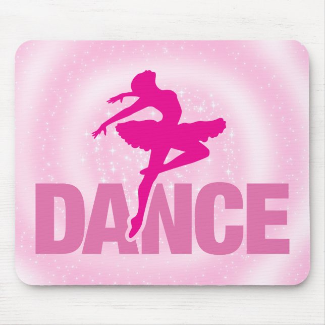 Hot Pink Ballerina Dance Sparkle  Mouse Pad (Front)