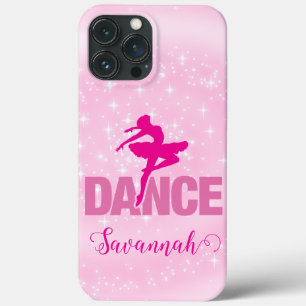 Hot Pink Ballerina Dance Sparkle Personalised iPhone 13 Pro Max Case