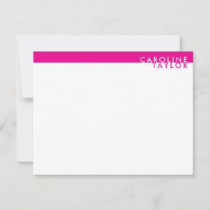 Hot Pink Band Simple Girly Custom Name Card
