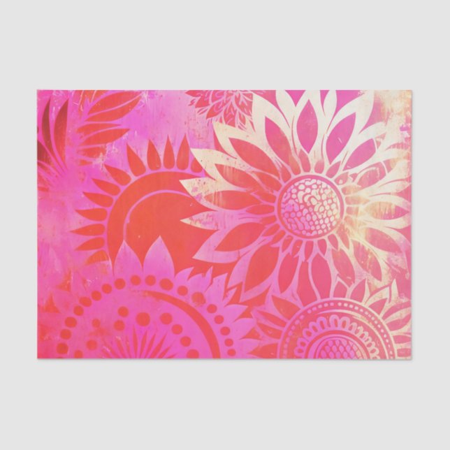 HOT PINK beautiful floral decoupage paper (Front)
