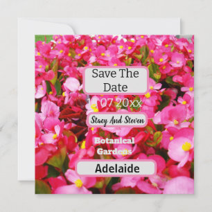 Hot Pink Begonia Flowers Save The Date, Date