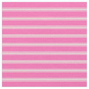 Hot Pink & Beige Lined Pattern Fabric