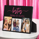 Hot Pink Besties Friends 3 Photo Collage Keepsake Plaque<br><div class="desc">Celebrate your friendship with the Hot Pink Besties Friends 3 Photo Collage Keepsake Plaque. This vibrant and personalised plaque features a stylish hot pink design, showcasing a beautifully arranged collage of three cherished photos. Crafted from high-quality materials, it’s perfect for displaying on a desk, shelf, or wall. The heartfelt "Besties"...</div>