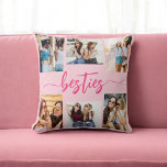 Hot Pink Besties Friends 6 Photo Collage Keepsake Cushion<br><div class="desc">Celebrate your bond with the Hot Pink Besties Friends 6 Photo Collage Keepsake Throw Pillow. Personalised with a vibrant hot pink design, it features a beautifully arranged collage of six cherished photos capturing special moments with your besties. Crafted from high-quality materials, this pillow adds a stylish and sentimental touch to...</div>