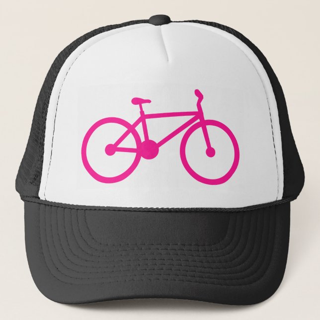 Hot Pink Bicycle; bike Trucker Hat (Front)