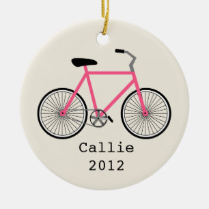Hot Pink Bicycle Personalised Ornament