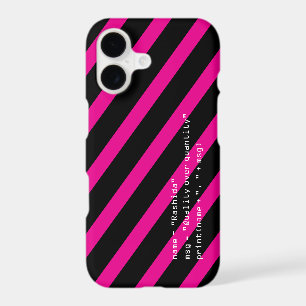 Hot Pink Black and White Computer Message Code 
