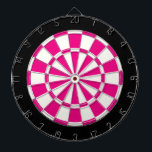 Hot Pink Black And White Dartboard<br><div class="desc">Hot Pink Black And White Dart Board</div>