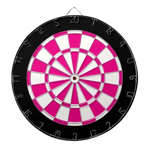 Hot Pink Black And White Dartboard (Front)