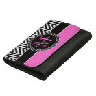Hot Pink Black Chevron Chic Monogram Name