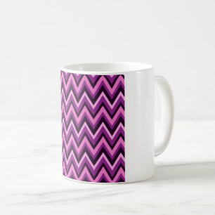 Hot Pink & Black Chevron – Electric Zigzag Pattern Coffee Mug