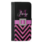 HOT PINK BLACK CHEVRON GLITTER GIRLY